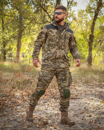 Костюм Горка 5 зимняя камуфляж пиксель ВСУ с налокотниками и наколенниками 40-42/3