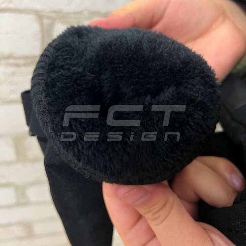 Рукавички зимові утеплені тактичні з кісточками чорні