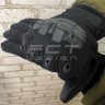 Рукавички зимові утеплені тактичні з кісточками чорні