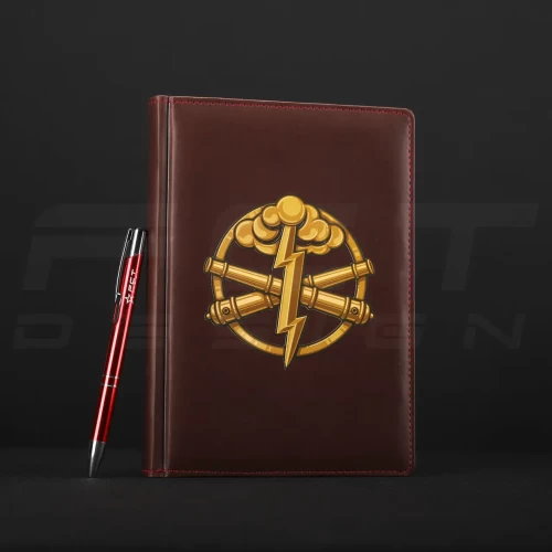 Блокнот-щоденник Артилерія ЗСУ бордовий з нанесенням А5 14,8 х21 см 14,8 х21 см