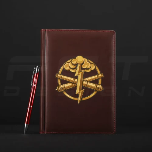 Блокнот-щоденник Артилерія ЗСУ бордовий з нанесенням А5 14,8 х21 см 14,8 х21 см