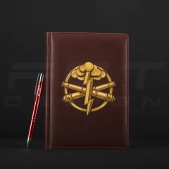 Блокнот-щоденник Артилерія ЗСУ бордовий з нанесенням А5