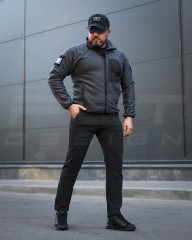 Кофта флис соты Гексагон на молнии Темно-серая