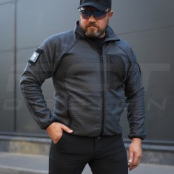 Кофта фліс соти Гексагон на блискавці Темно-сіра