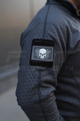 Кофта флис соты Гексагон на молнии Темно-серая 40-42/3