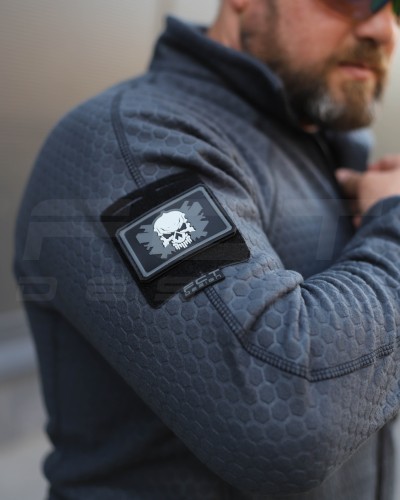 Кофта флис соты Гексагон на молнии Темно-серая 40-42/3