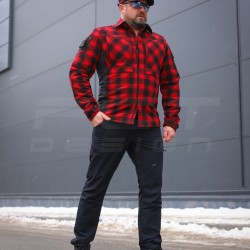 Тактична мілітарі Сорочка FCT зимова утеплена в клітинку Червона фліс підкладка (49 номер)