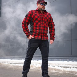 Тактична мілітарі Сорочка FCT зимова утеплена в клітинку Червона фліс підкладка (49 номер)
