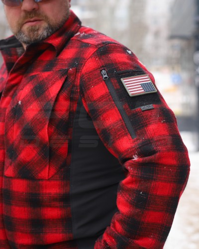Тактична мілітарі Сорочка FCT зимова утеплена в клітинку Червона фліс підкладка (49 номер) 40-42/3 40-42/3
