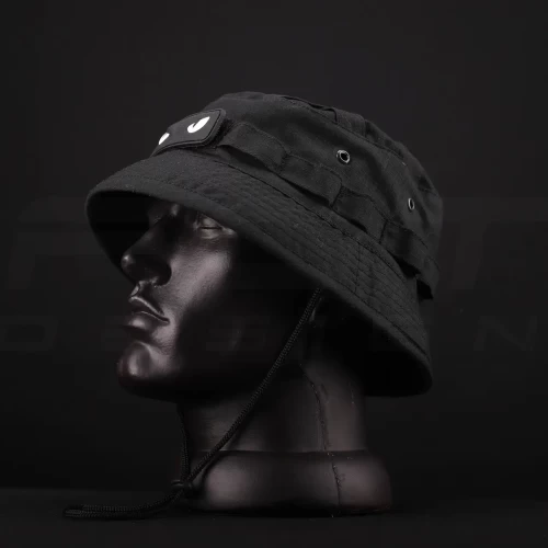 Панама тактическая рип-стоп с регулятором велкро черная 56