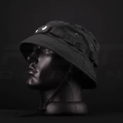 Панама тактическая рип-стоп с регулятором велкро черная