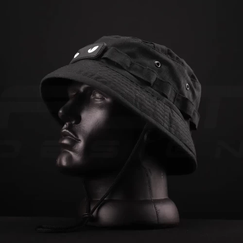 Панама тактическая рип-стоп с регулятором велкро черная 56