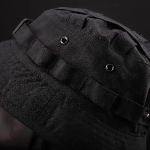 Панама тактическая рип-стоп с регулятором велкро черная 56