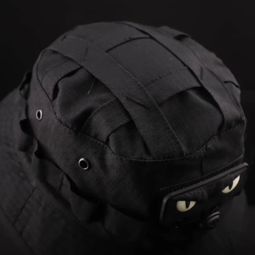 Панама тактическая рип-стоп с регулятором велкро черная 56