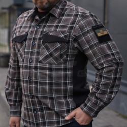 Тактическая милитари Рубашка FCT Blackbeard летняя в клетку Коричнева (2 номер)