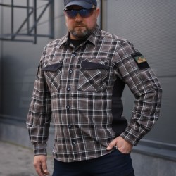 Тактическая милитари Рубашка FCT Blackbeard летняя в клетку Коричнева (2 номер)