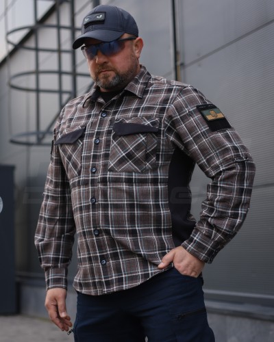 Тактическая милитари Рубашка FCT Blackbeard летняя в клетку Коричнева (2 номер) 40-42/3