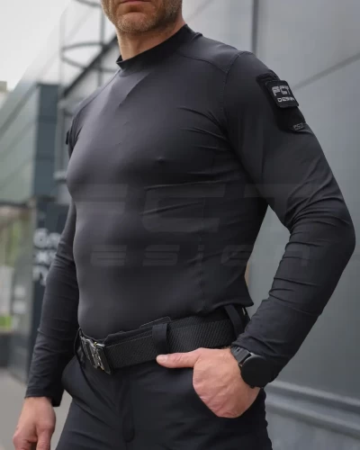 Лонгслів футболка довгий рукав тактична Джерсі стрейч чорний 44 44