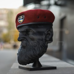 Берет крапля в зборі червоний із пришитою кокардою Поліції Спеціального Призначення