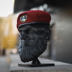 Берет крапля в зборі червоний із пришитою кокардою Поліції Спеціального Призначення