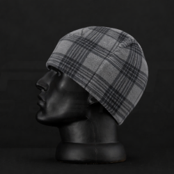 Шапка флісова сіра в клітинку (46 номер)