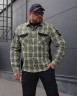 Тактическая милитари Рубашка FCT Blackbeard летняя в клетку Зелено-белая (20 номер) 40-42/3