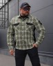 Тактическая милитари Рубашка FCT Blackbeard летняя в клетку Зелено-белая (20 номер) 40-42/3