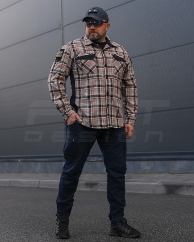 Тактична мілітарі Сорочка FCT Blackbeard літня в клітинку Тан (3 номер)  40-42/3 40-42/3