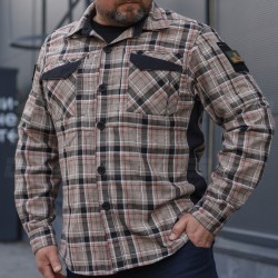 Тактична мілітарі Сорочка FCT Blackbeard літня в клітинку Тан (3 номер)