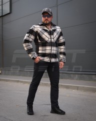 Тактическая милитари Рубашка FCT зимняя утепленная в клетку Бело-серая флис подкладка (12 номер)