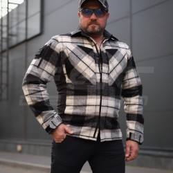 Тактична мілітарі Сорочка FCT зимова утеплена в клітинку Біло-сіра фліс підкладка (12 номер)