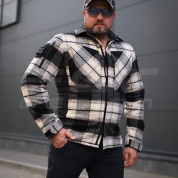 Тактична мілітарі Сорочка FCT зимова утеплена в клітинку Біло-сіра фліс підкладка (12 номер)