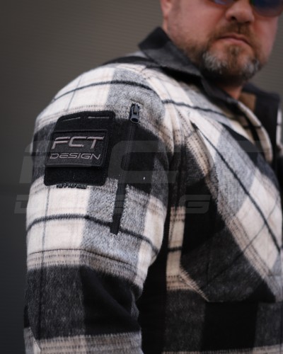 Тактическая милитари Рубашка FCT зимняя утепленная в клетку Бело-серая флис подкладка (12 номер) 40-42/3