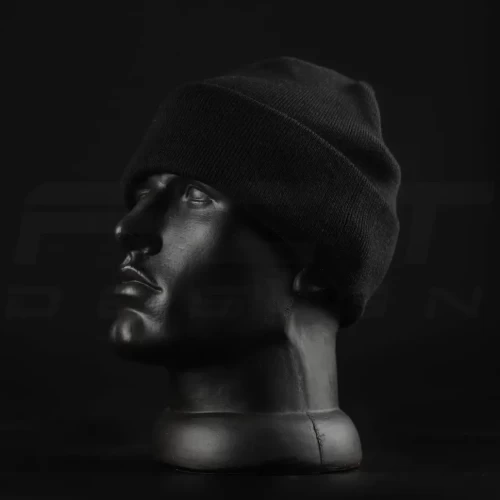 Шапка спорт черная вязаная 56