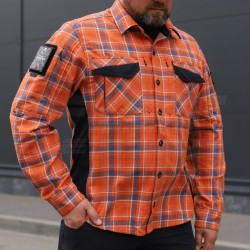 Тактическая милитари Рубашка FCT Blackbeard летняя в клетку Оранжевая (4 номер)