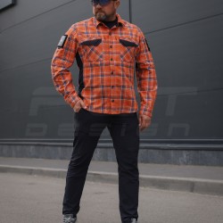 Тактична мілітарі Сорочка FCT Blackbeard літня в клітинку Помаранчева (4 номер)