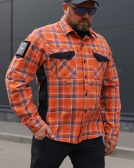 Тактична мілітарі Сорочка FCT Blackbeard літня в клітинку Помаранчева (4 номер)
