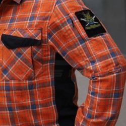 Тактична мілітарі Сорочка FCT Blackbeard літня в клітинку Помаранчева (4 номер)