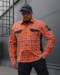 Тактична мілітарі Сорочка FCT Blackbeard літня в клітинку Помаранчева (4 номер)
