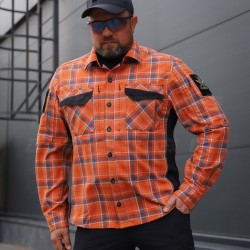 Тактична мілітарі Сорочка FCT Blackbeard літня в клітинку Помаранчева (4 номер)