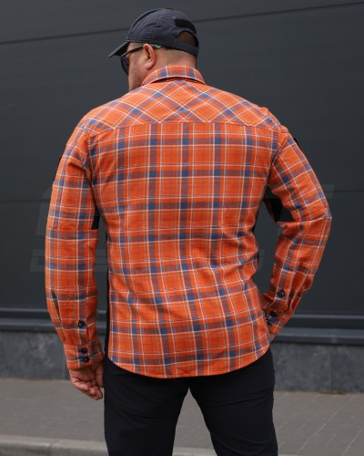 Тактична мілітарі Сорочка FCT Blackbeard літня в клітинку Помаранчева (4 номер) 40-42/3 40-42/3