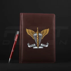 Блокнот ежедневник ДШВ с нанесением А5 бордовый