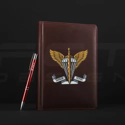 Блокнот ежедневник ДШВ с нанесением А5 бордовый