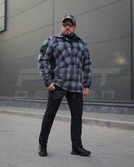 Тактическая милитари Рубашка FCT демисезон утепленная в клетку Синяя (3 номер)