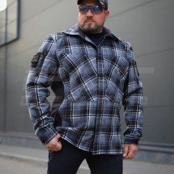 Тактична мілітарі Сорочка FCT демісезон утеплена в клітинку Синя (3 номер) 