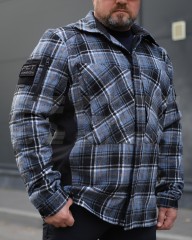 Тактическая милитари Рубашка FCT демисезон утепленная в клетку Синяя (3 номер)