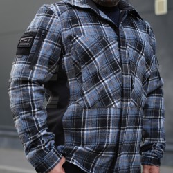 Тактична мілітарі Сорочка FCT демісезон утеплена в клітинку Синя (3 номер) 