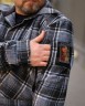 Тактическая милитари Рубашка FCT демисезон утепленная в клетку Синяя (3 номер)  40-42/3