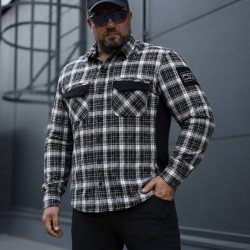 Тактическая милитари Рубашка FCT Blackbeard летняя в клетку Черно-белая (22 номер)