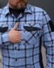 Тактическая милитари Рубашка FCT Blackbeard летняя в клетку Голубо-оранжевая (5 номер) 40-42/3